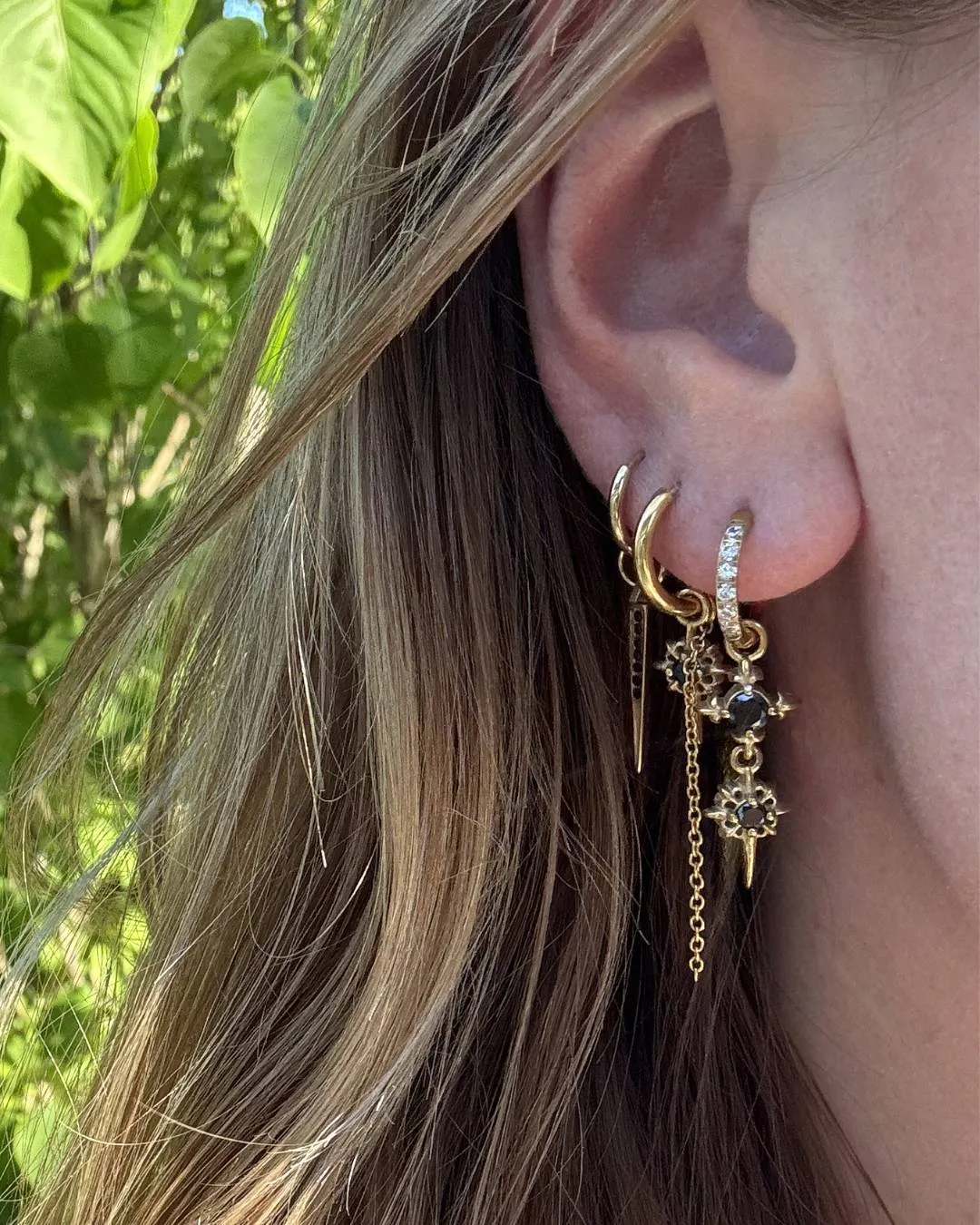 Wos Fairy single ørering guld sort