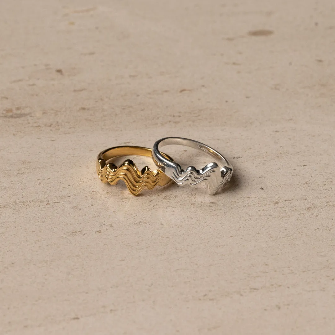 Sisi Copenhagen Moana ring forgyldt sølv 9 mm bred