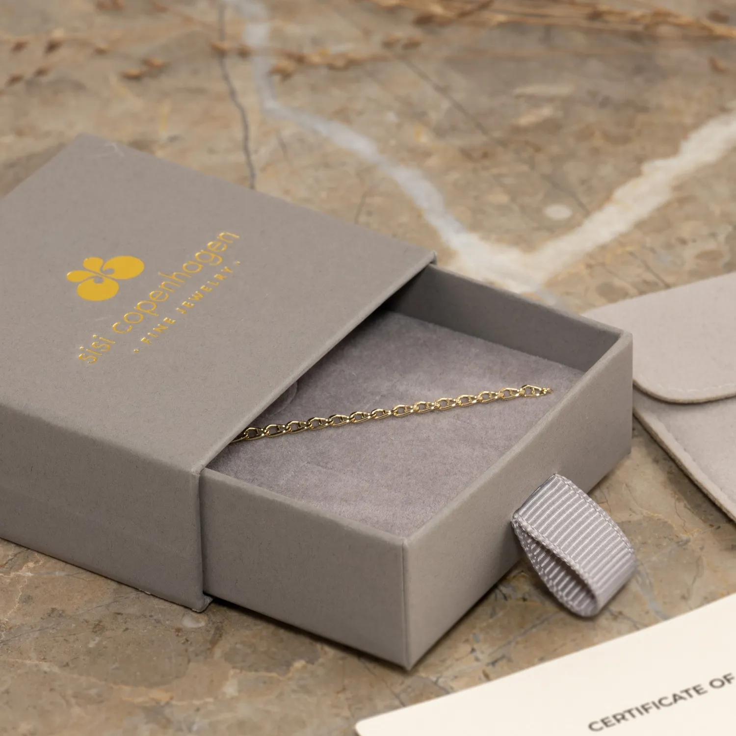 Sisi Copenhagen Auda armbånd massiv 9 kt guld 16+3 cm