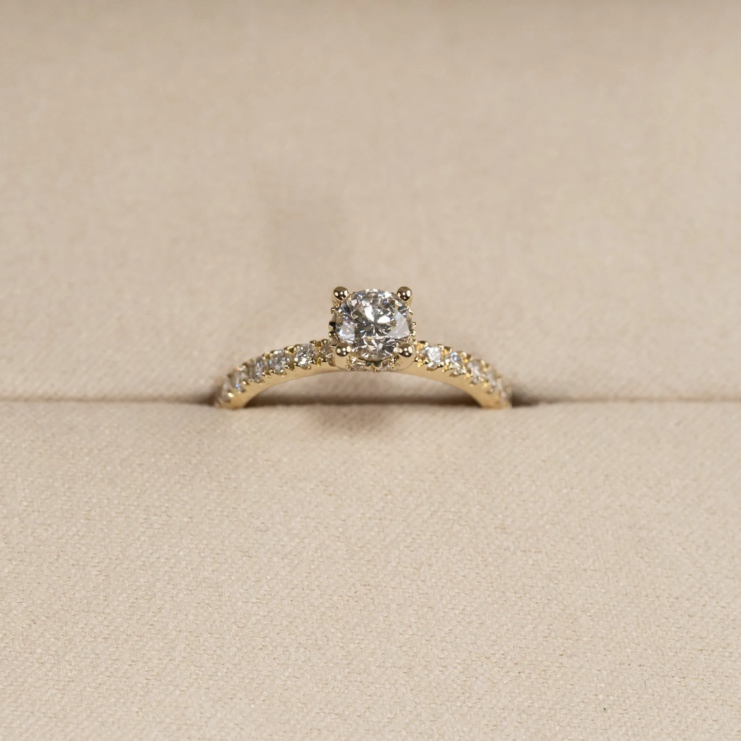 Sisi Copenhagen Hidden-Halo Alliance diamantring 1,0 ct guld