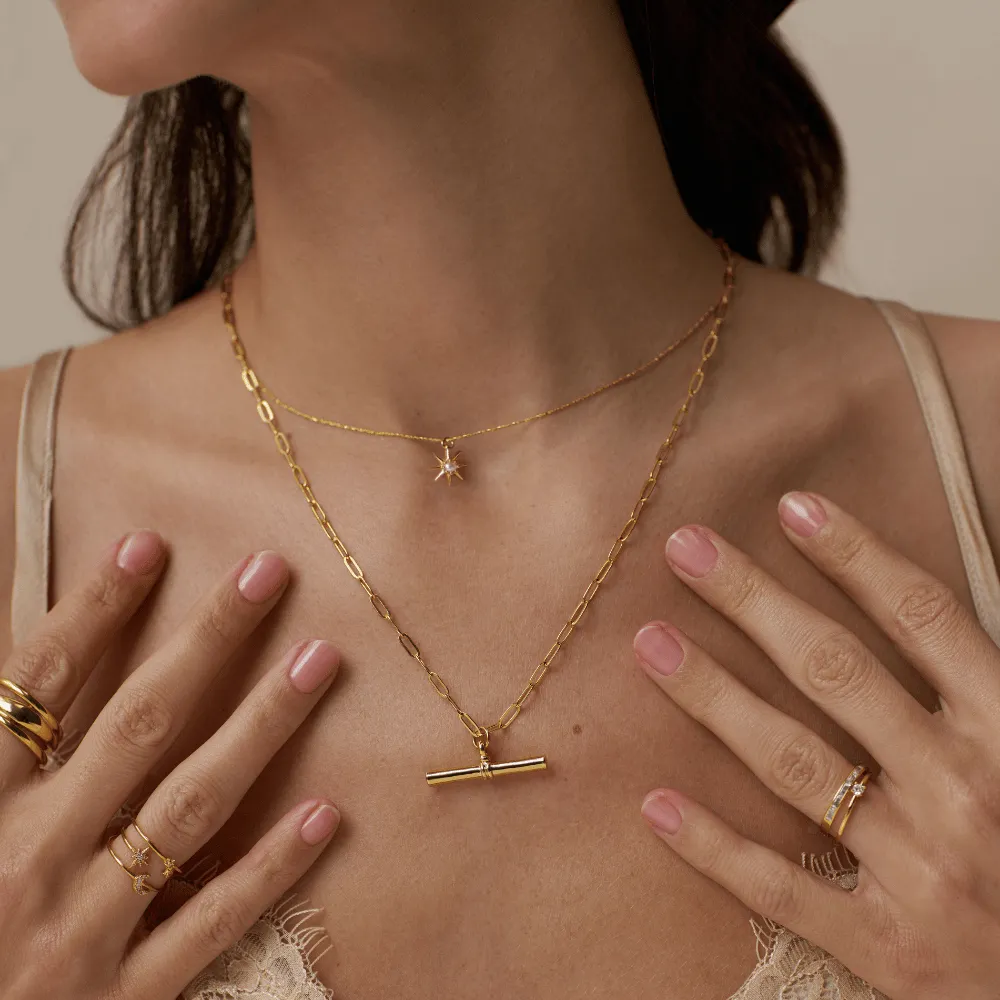 Orelia July Birthstone Ruby halskæde forgyldt rubin