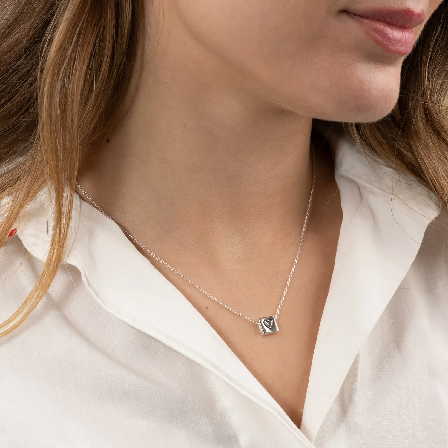 Sisi Copenhagen Box Heart vedhæng sølv 8x8 mm sterlingsølv