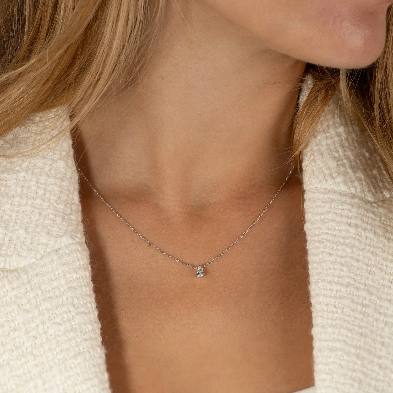 Sisi Copenhagen Diamond solitaire pear vedhæng 0,25 ct hvidguld