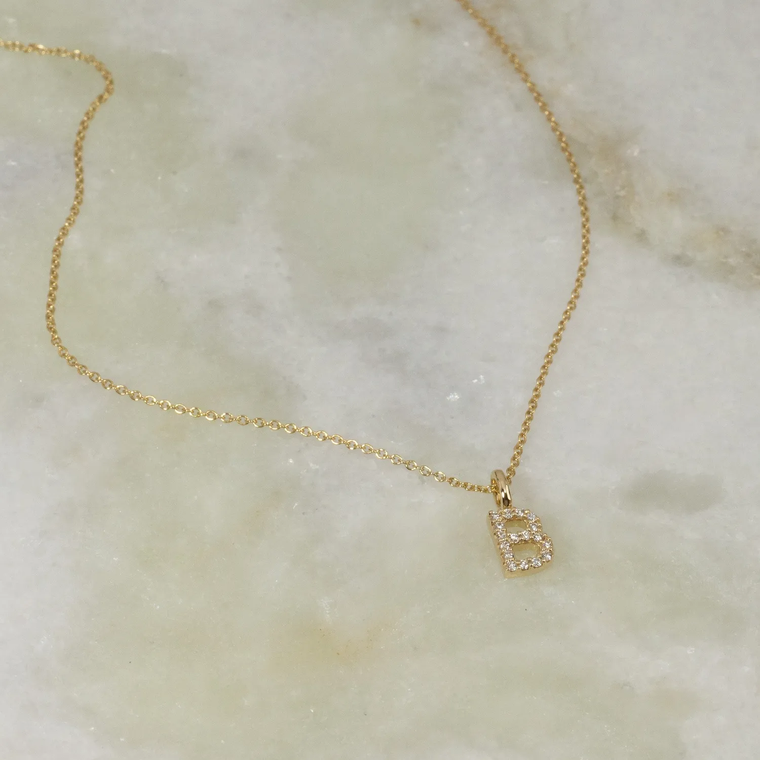 Sisi Copenhagen Letter Lab-Diamond vedhæng guld 0,04-0,16 ct