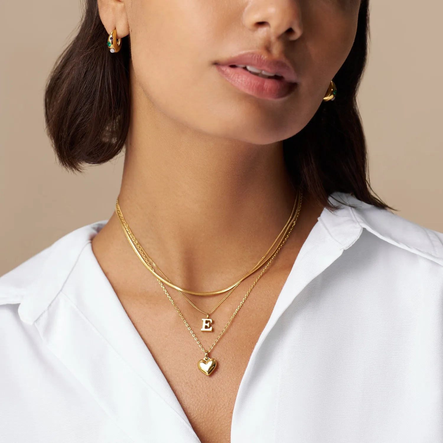 Orelia LUXE Flat Snake Chain halskæde guld vandtæt