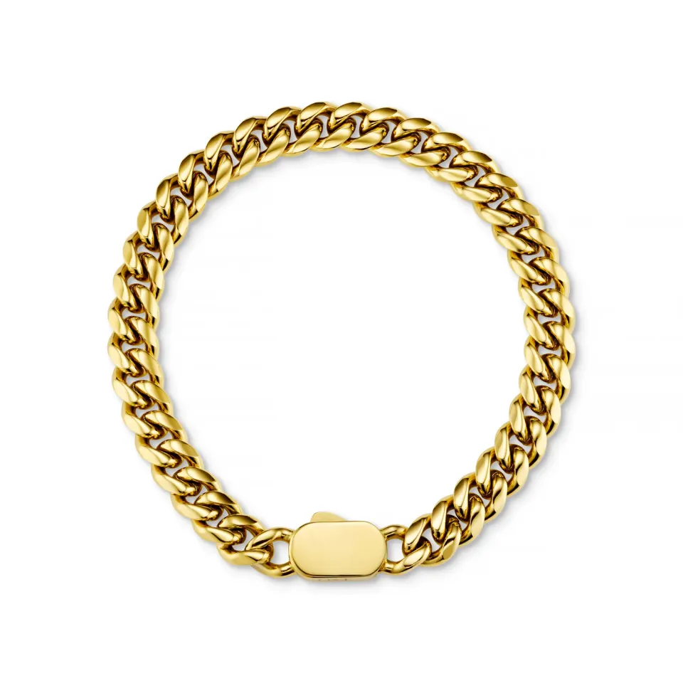 Orelia Chunky Flat Curb armbånd guld vandtæt