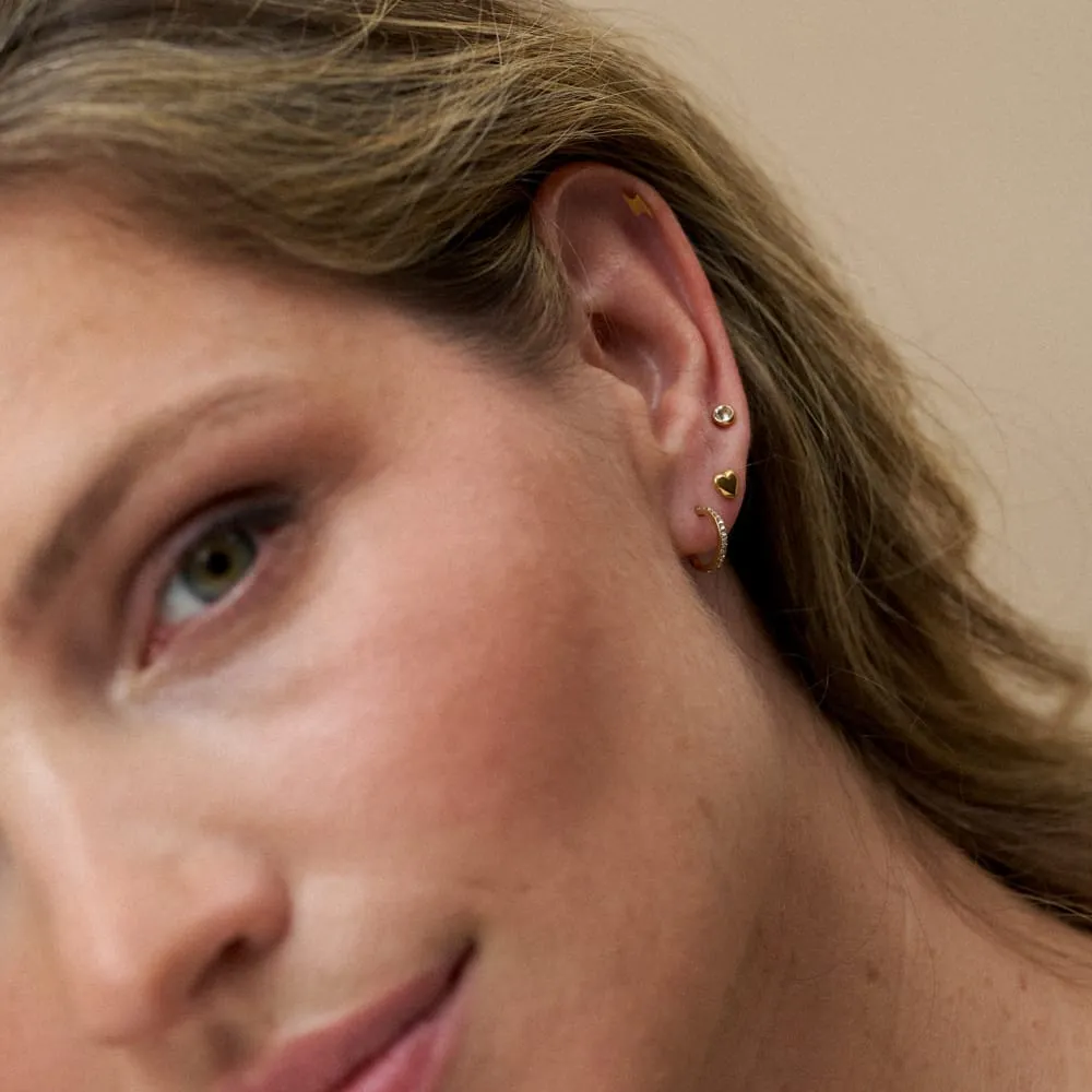 Orelia LUXE Heart Pavé ear stacking sæt guld 6 stk