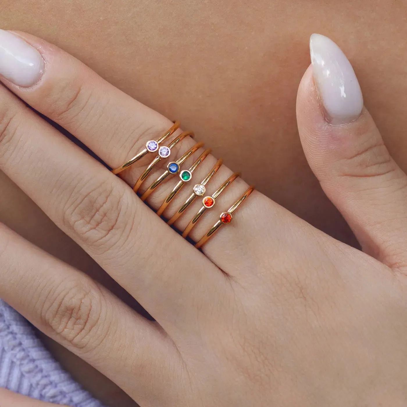 TIMI OF SWEDEN Chakra krystal ring stål str 17