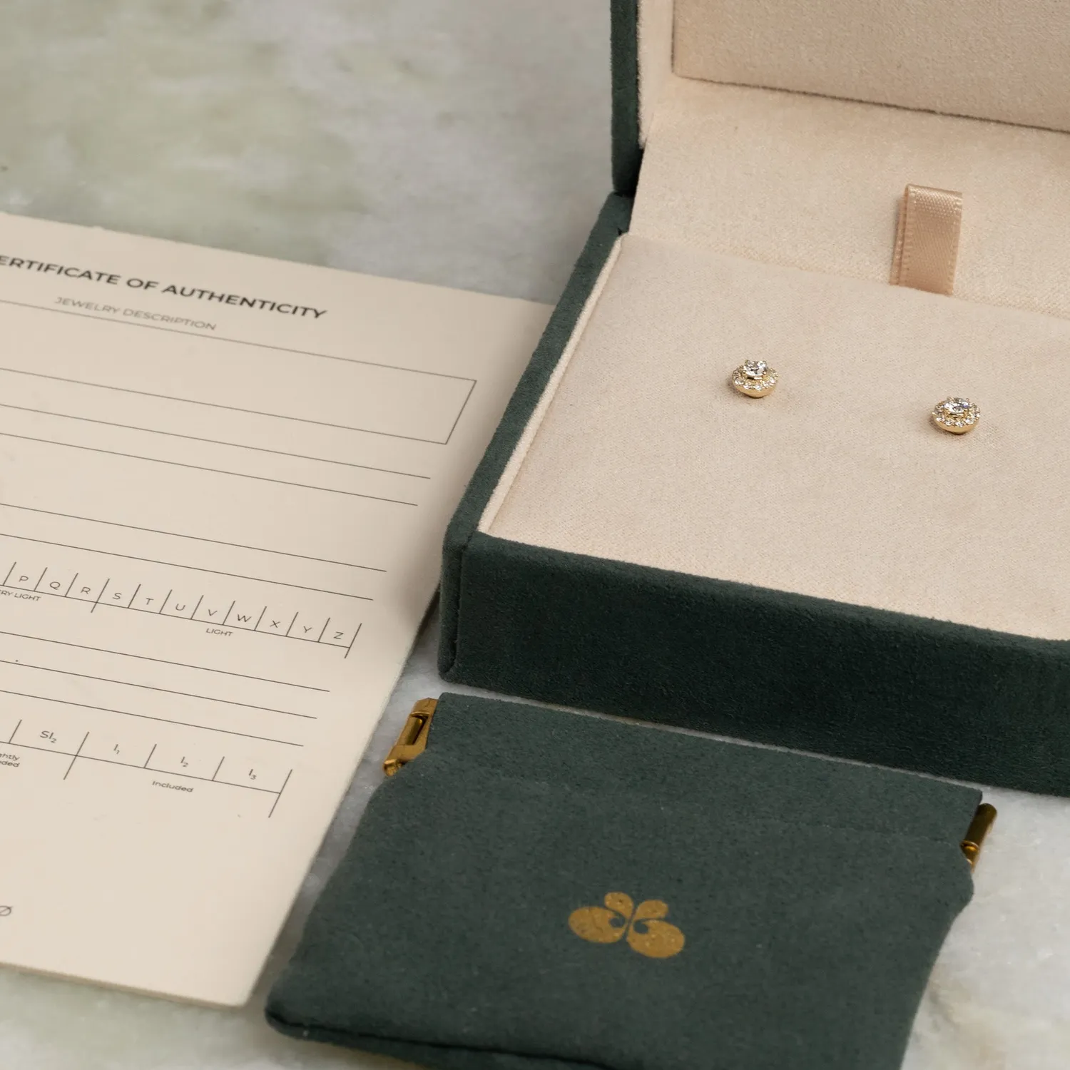 Sisi Copenhagen Halo lab-diamond ørestikker 0,33 ct 14 kt guld