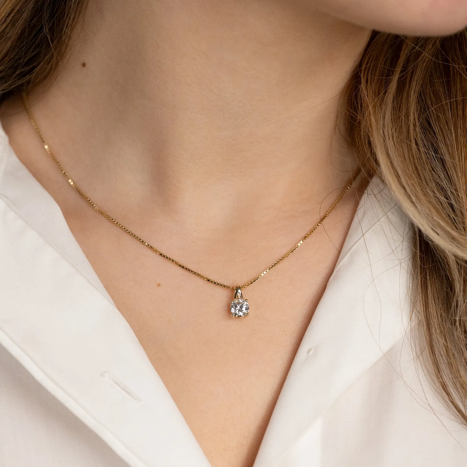 Sisi Copenhagen Prong Solitaire 1,0 ct vedhæng guld 14 kt diamant