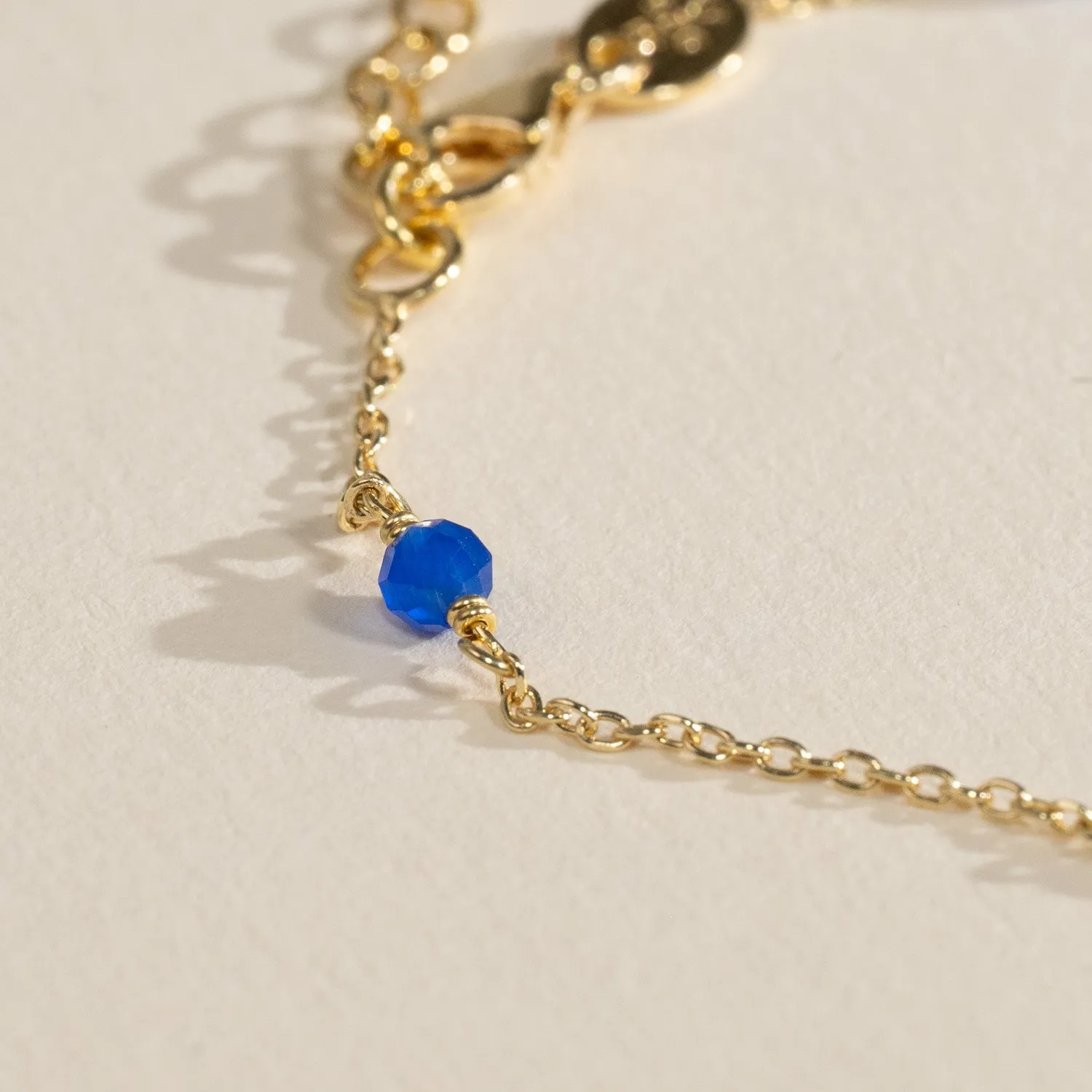 Sisi Copenhagen Isabella Blue Jade armbånd forgyldt blå jade
