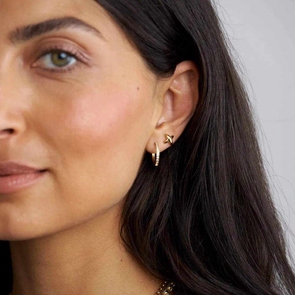 Orelia LUXE Cross Pavé øreringesæt guld