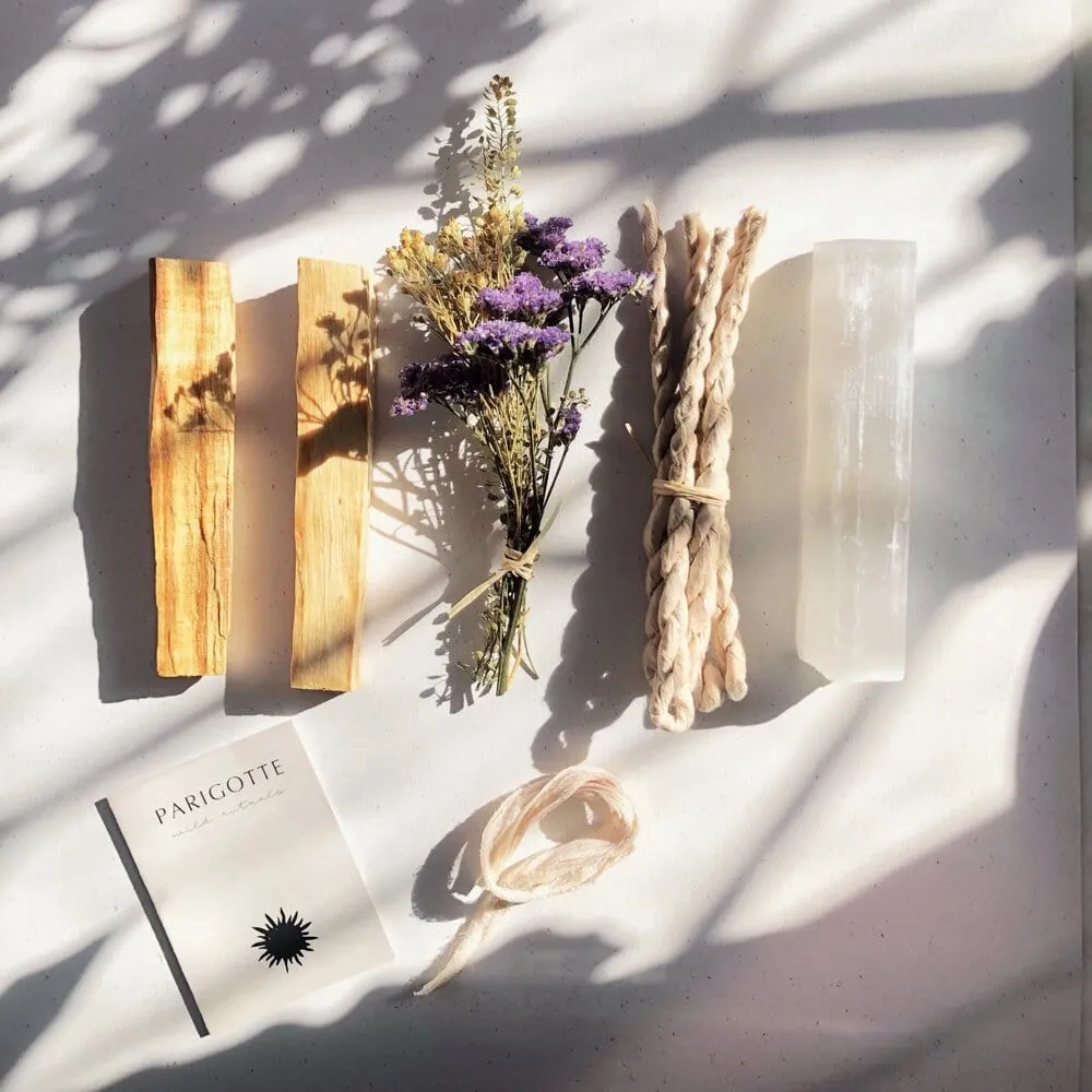 Orelia Palo Santo Selenit røgelse bundle med blomster