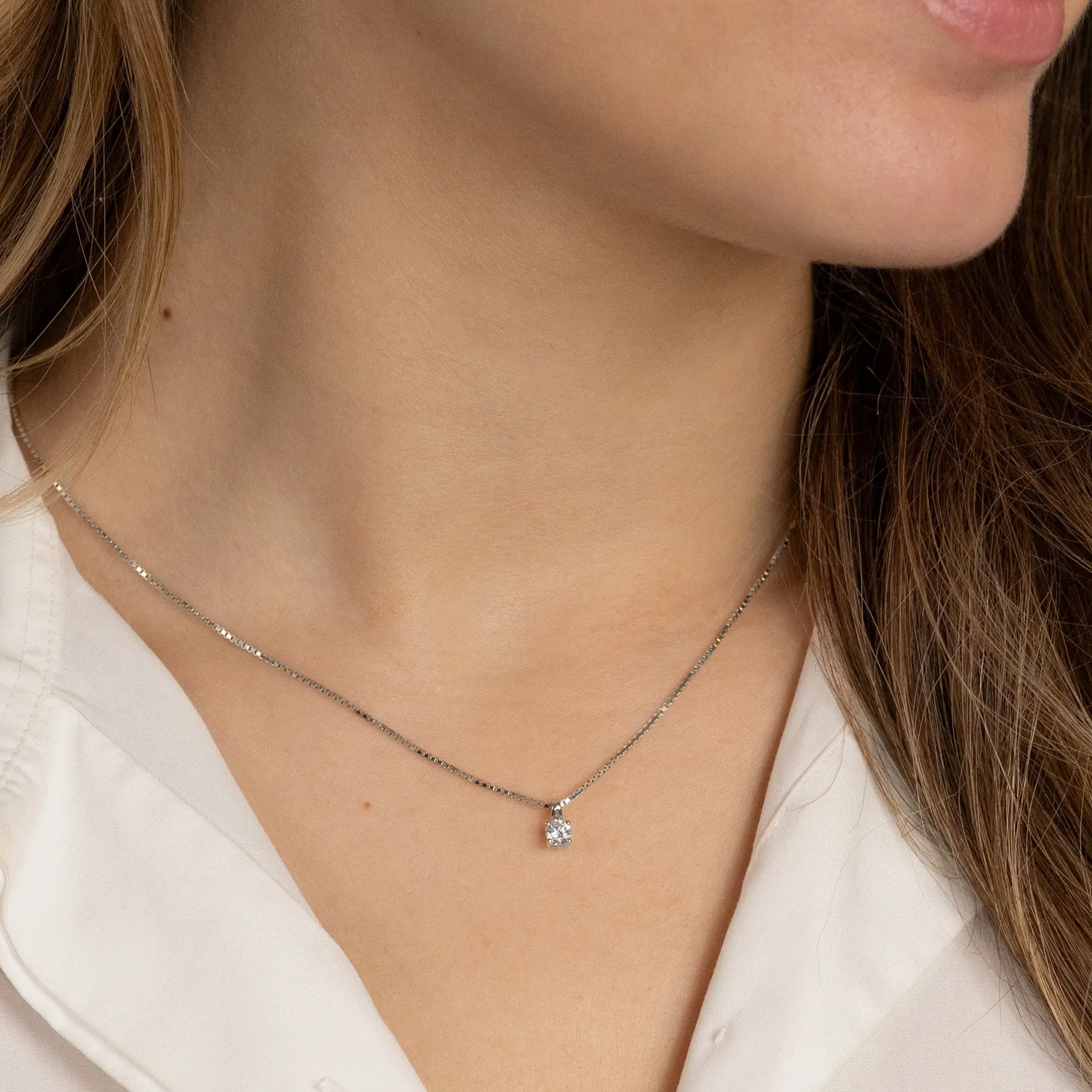 Sisi Copenhagen Venezia halskæde 14 kt hvidguld 1,0 mm