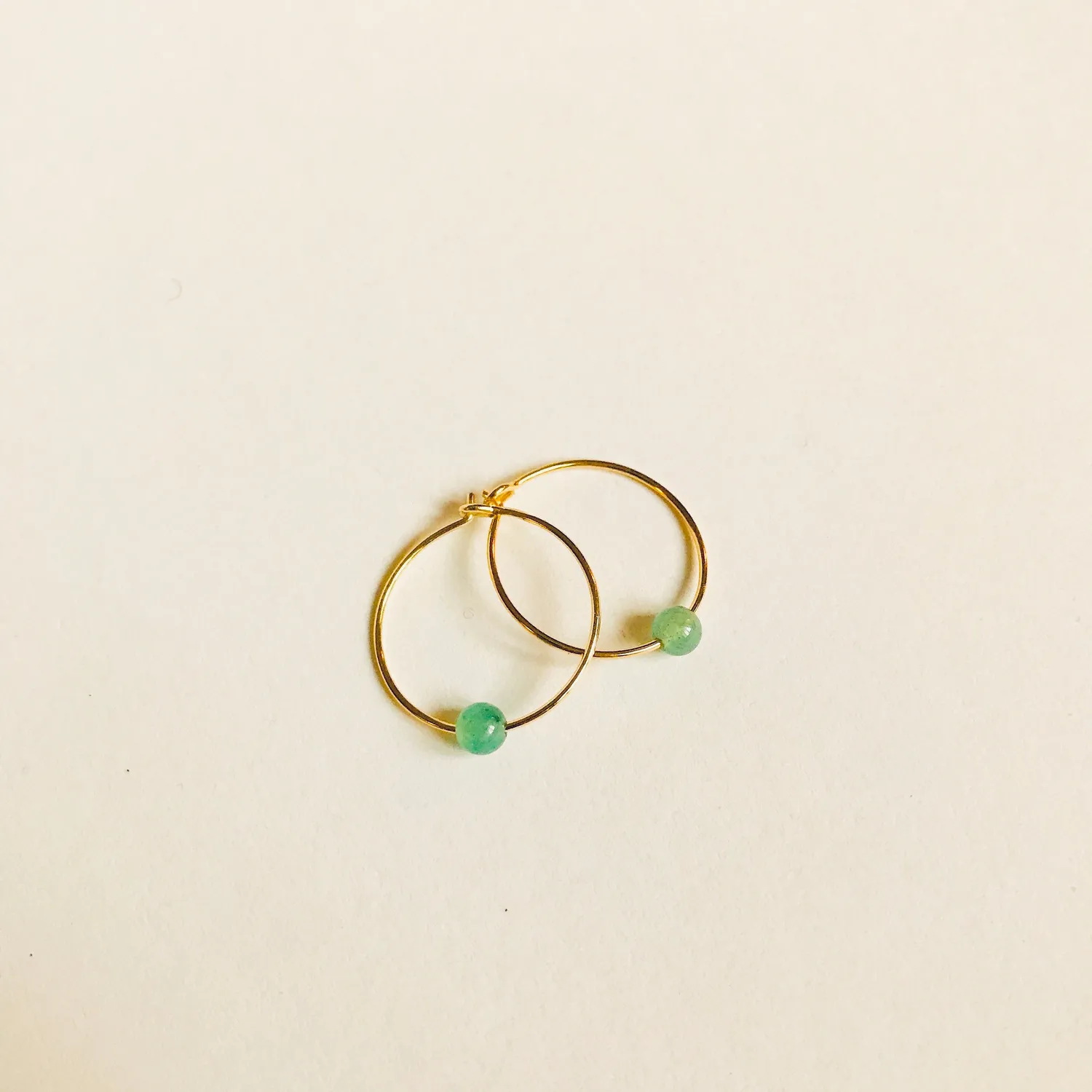 Sunshine & She Aventurin hoops forgyldt 20 mm par