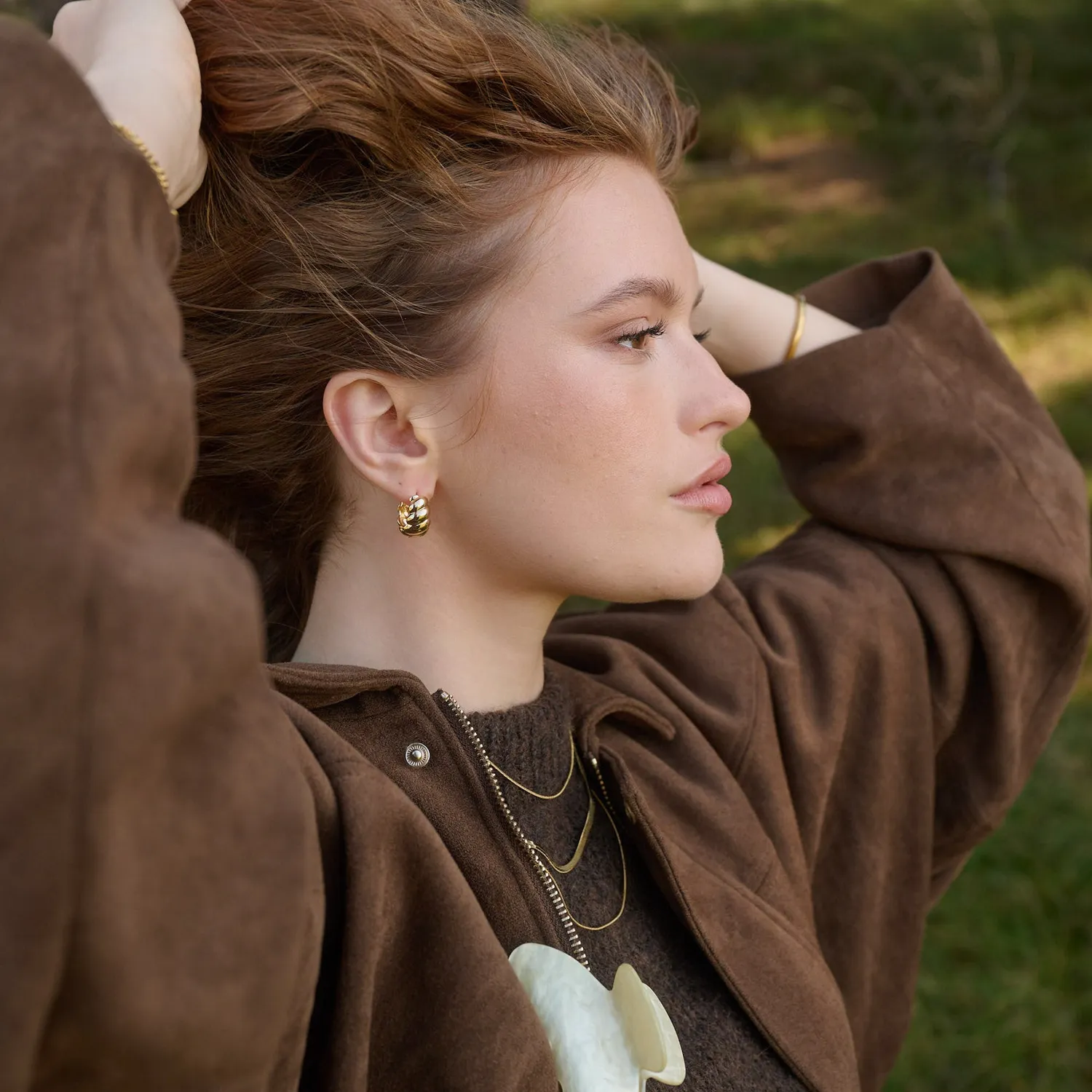 TIMI OF SWEDEN Naia Croissant hoops 18 mm vandtætte