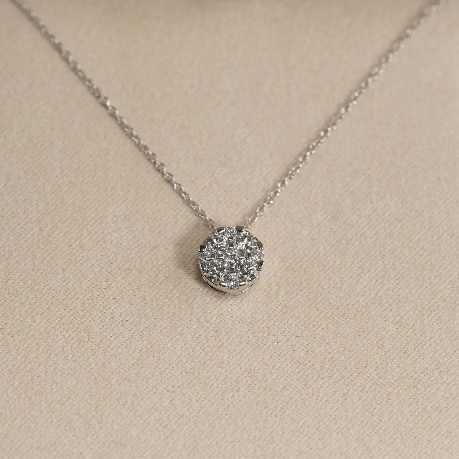 Sisi Copenhagen Round Pave lab-vedhæng hvidguld 0,45 ct