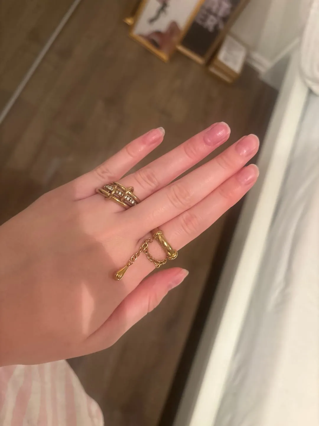 TIMI OF SWEDEN Rain chain ring rustfrit stål str 8