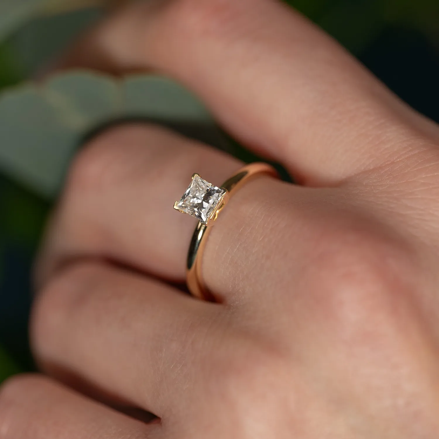 Sisi Copenhagen Solitaire Princess-Cut Lab-Diamond ring 0,75ct str 54 guld