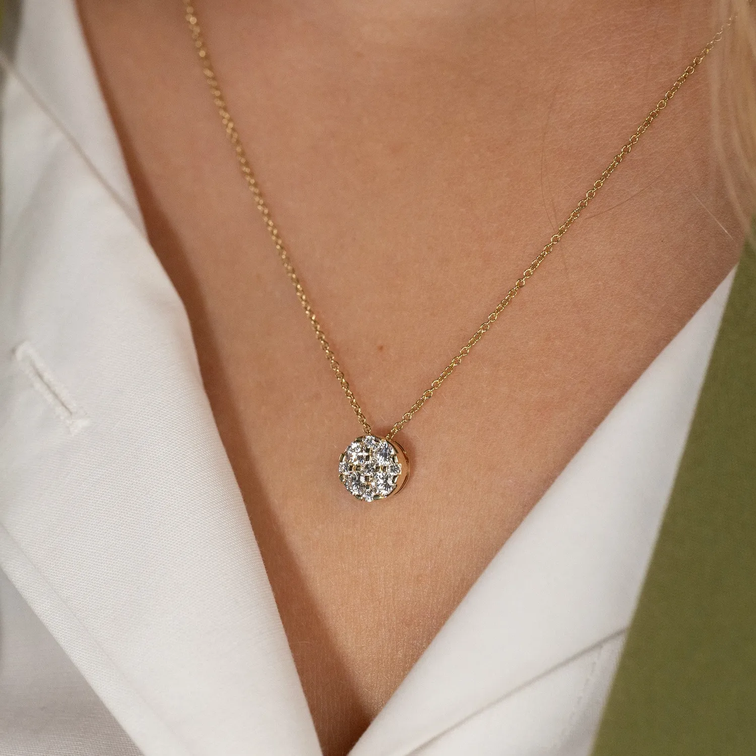 Sisi Copenhagen Round Pave vedhæng lab-diamant 0,45 ct guld