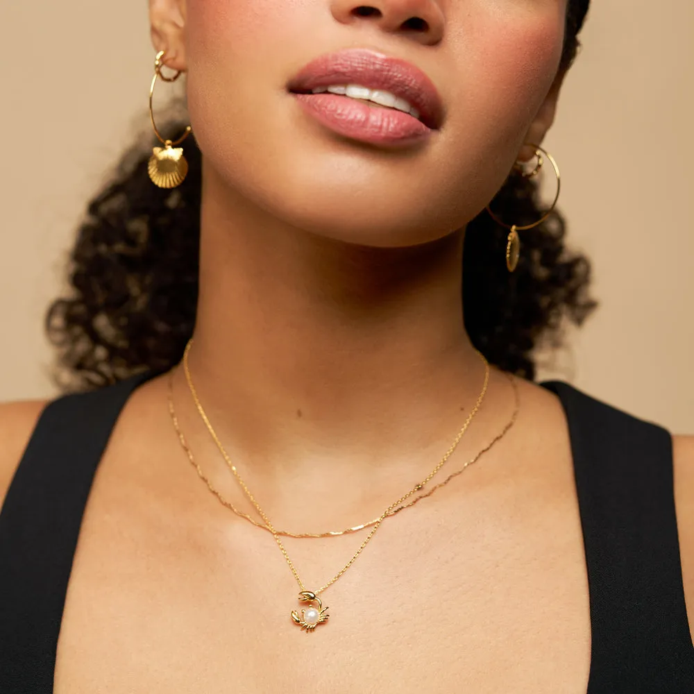Orelia Pearl Crab Charm halskæde guld med perle