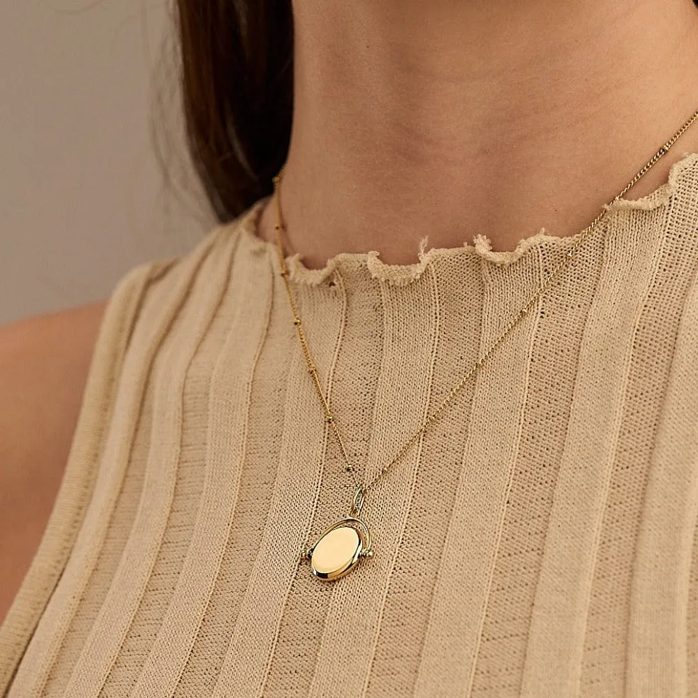 Orelia LUXE Faceted Disc Spinner halskæde guld