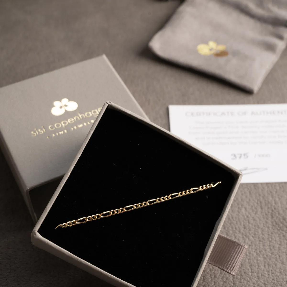Sisi Copenhagen Uma Figaro armbånd massivt guld 16+3 cm