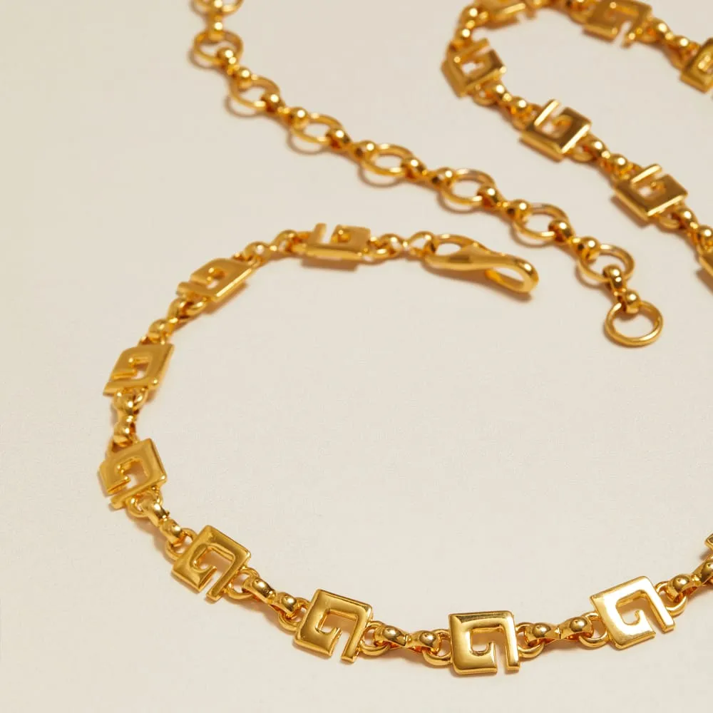 Orelia Vintage Geometric Spiral kædebælte guld