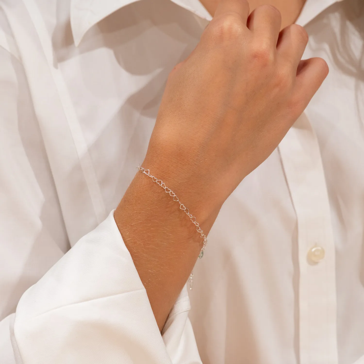 Sisi Copenhagen Amira armbånd sølv 20 cm hjerter