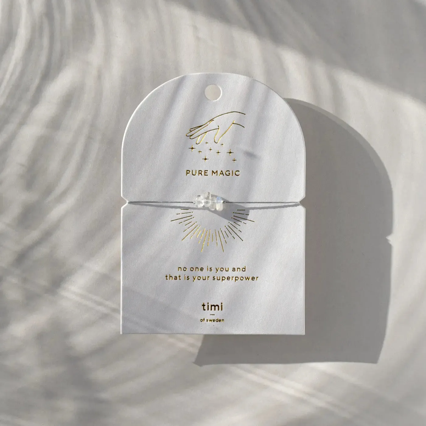 TIMI OF SWEDEN Klar Quartz armbånd chips forgyldt