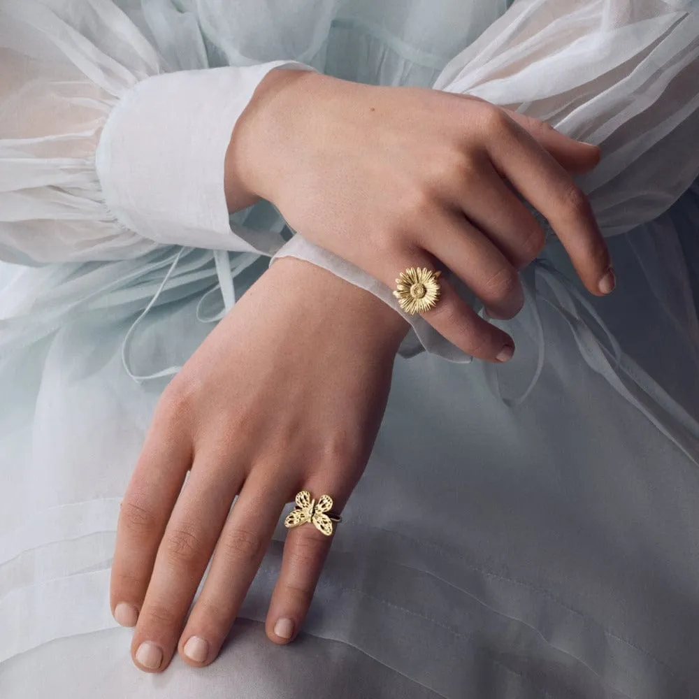 Orelia Metal Butterfly ring guld sommerfugl