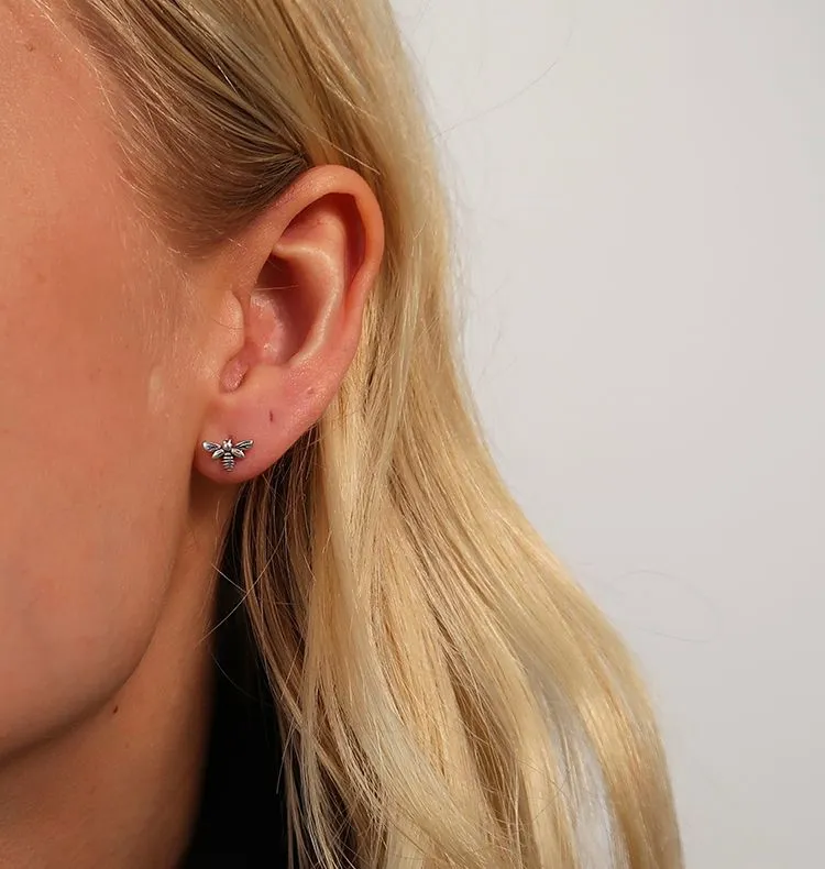 Wos WOS UP Bi studs ørering i sølv single bi