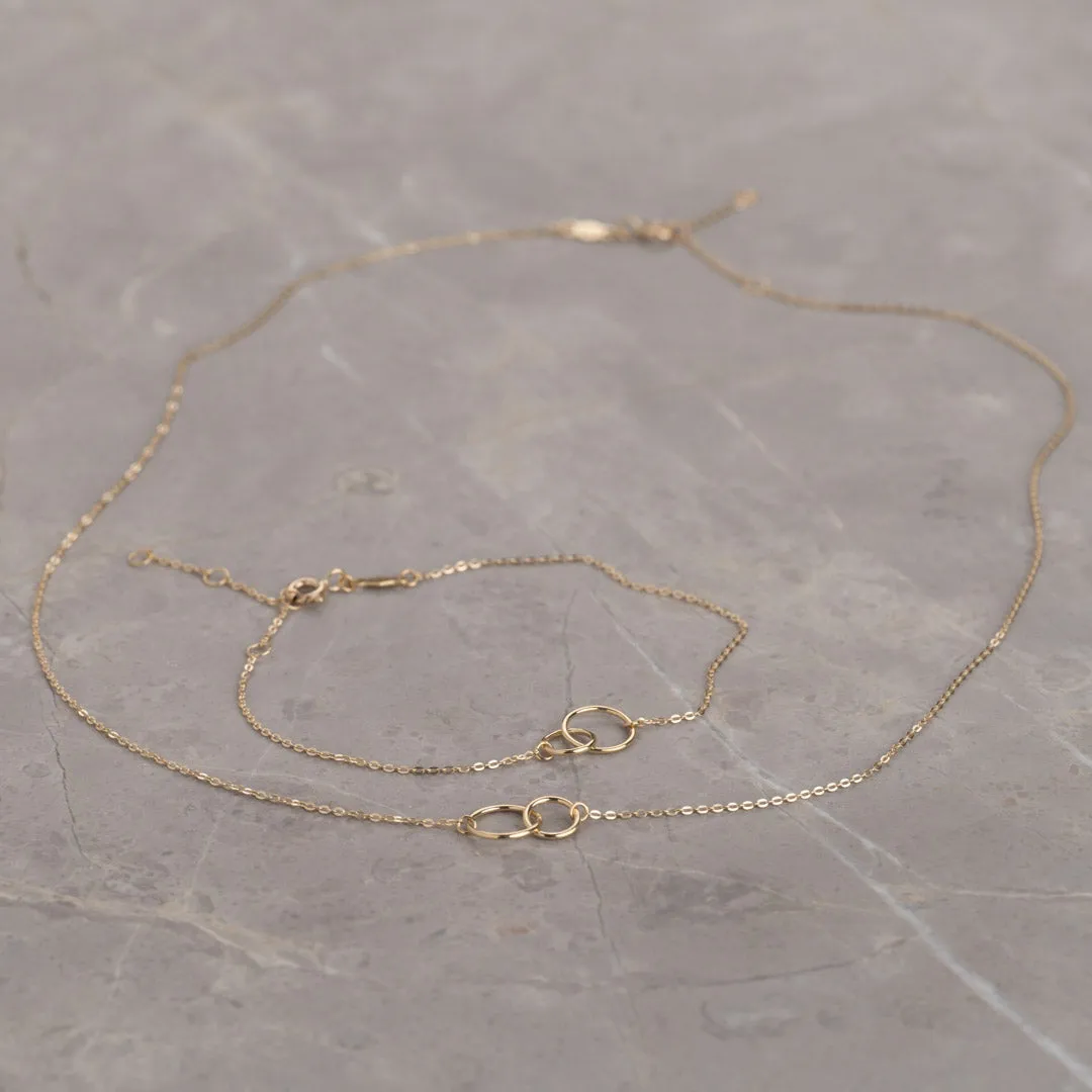 Sisi Copenhagen Una halskæde 9 kt guld 46 cm ringe