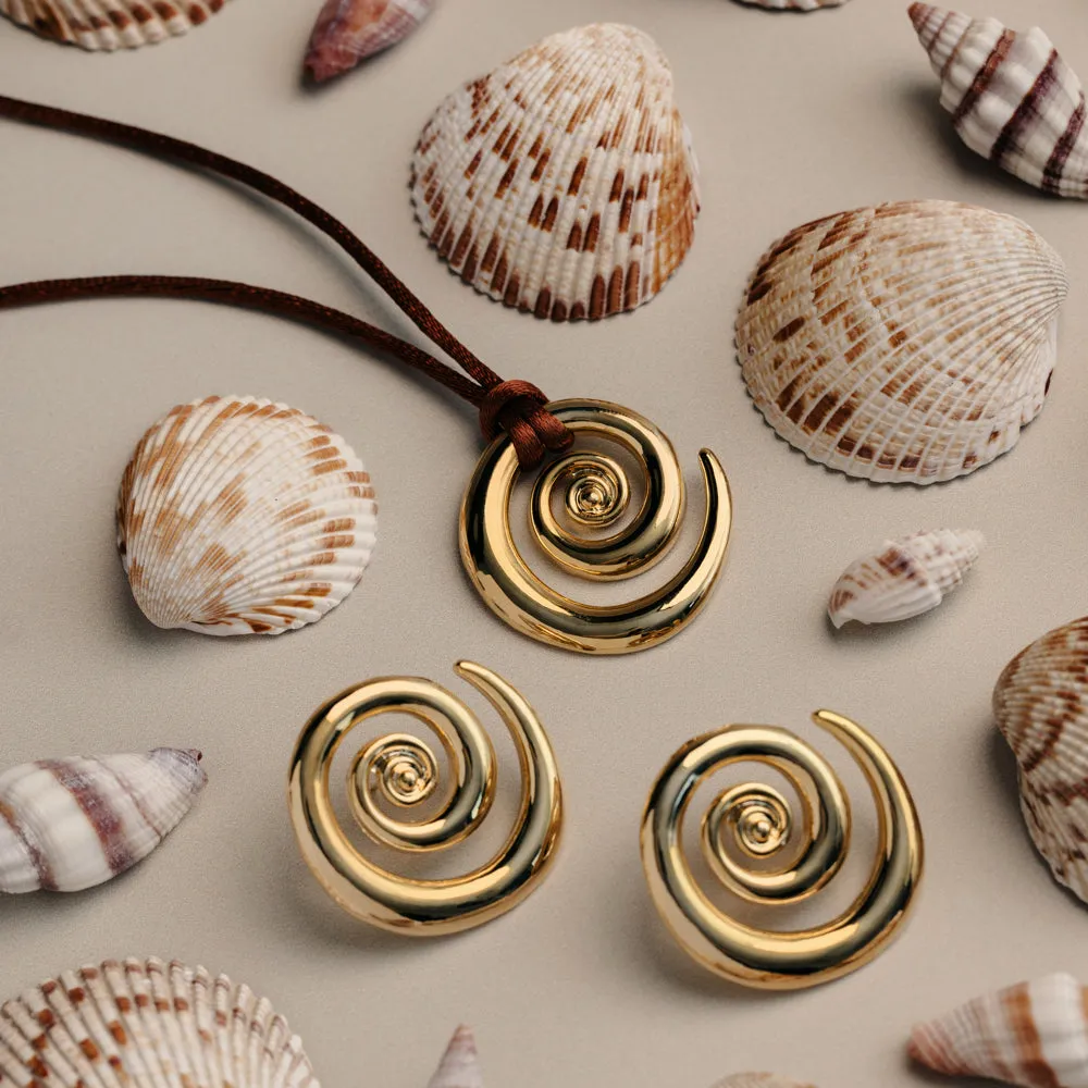 Orelia Statement Spiral Stud øreringe guld