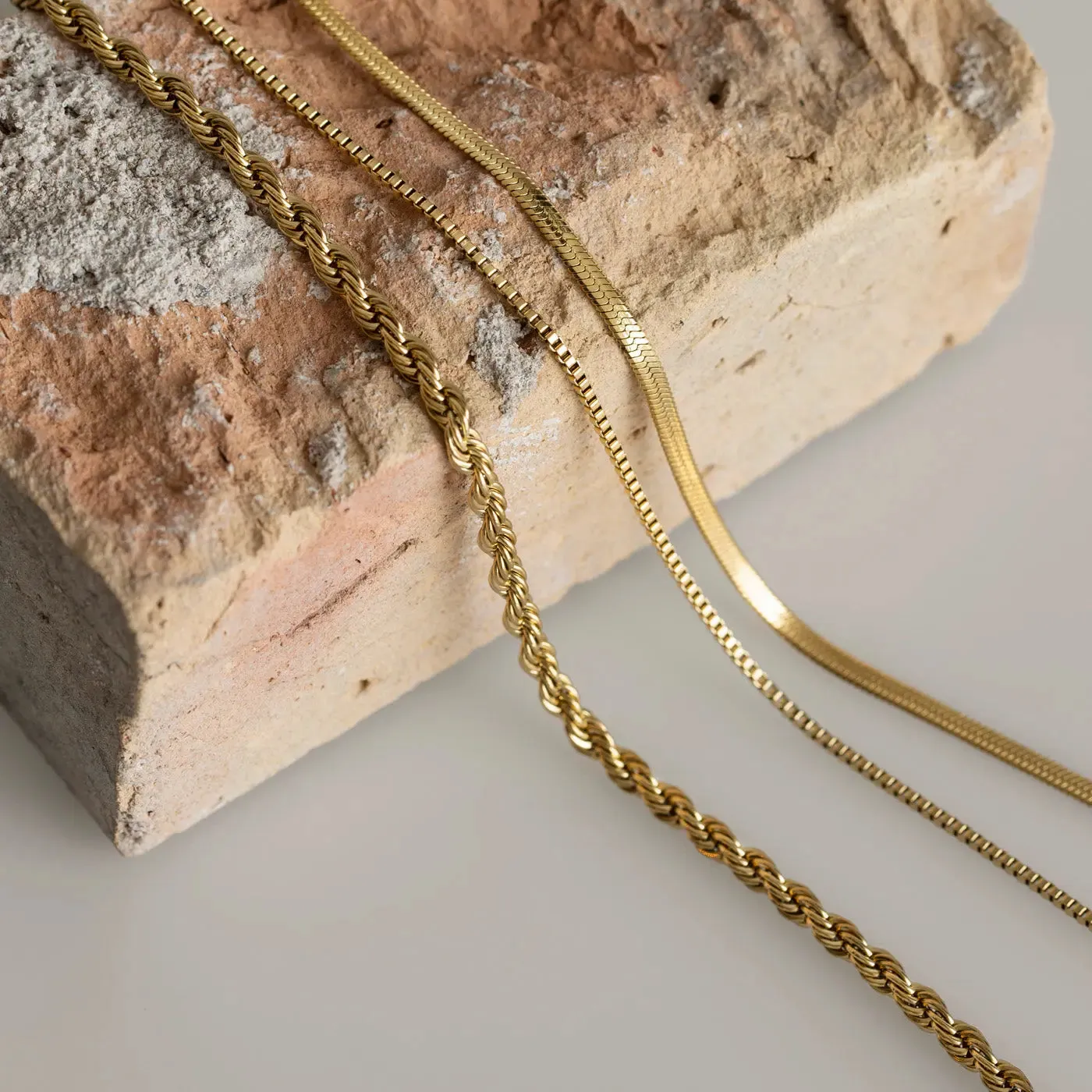 TIMI OF SWEDEN Dobbelt Snake Chains halskæde guld vandtæt