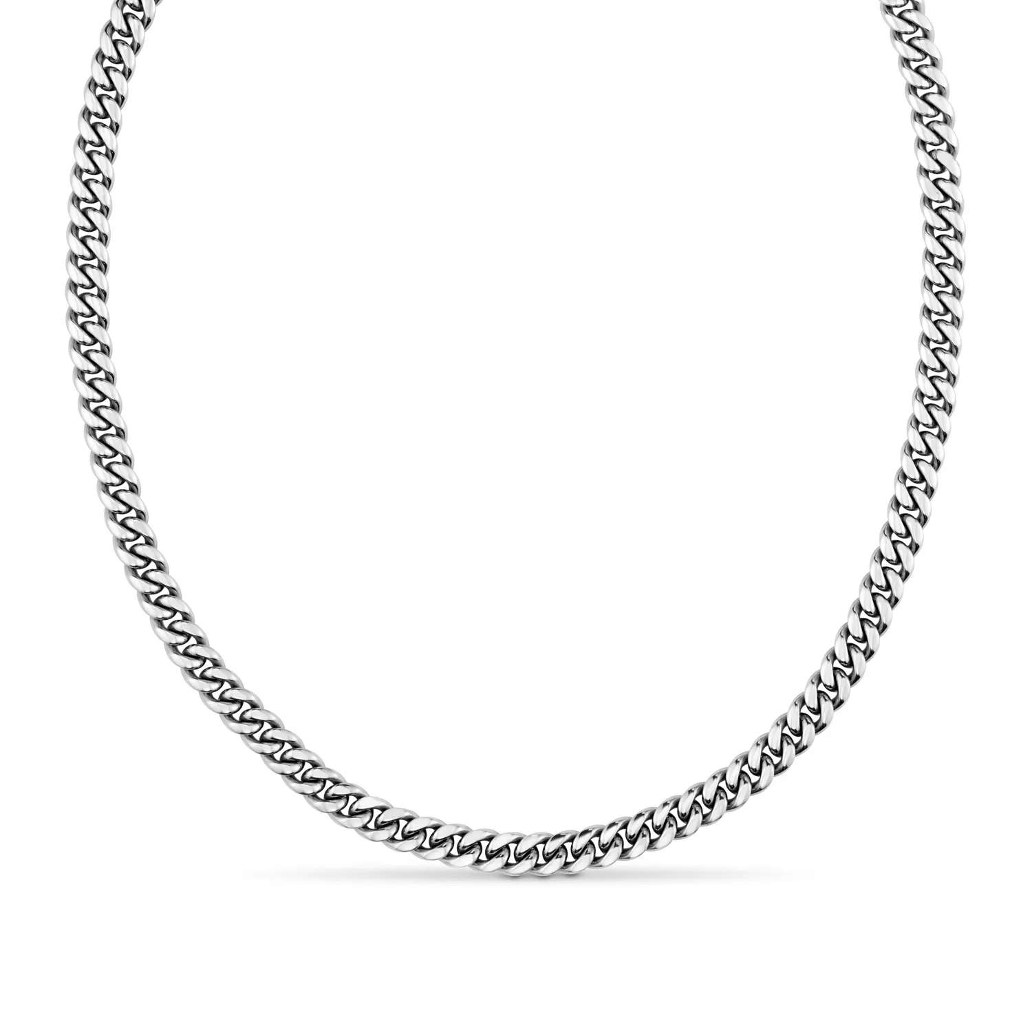 Orelia Chunky Flat Curb halskæde sølv solid lås