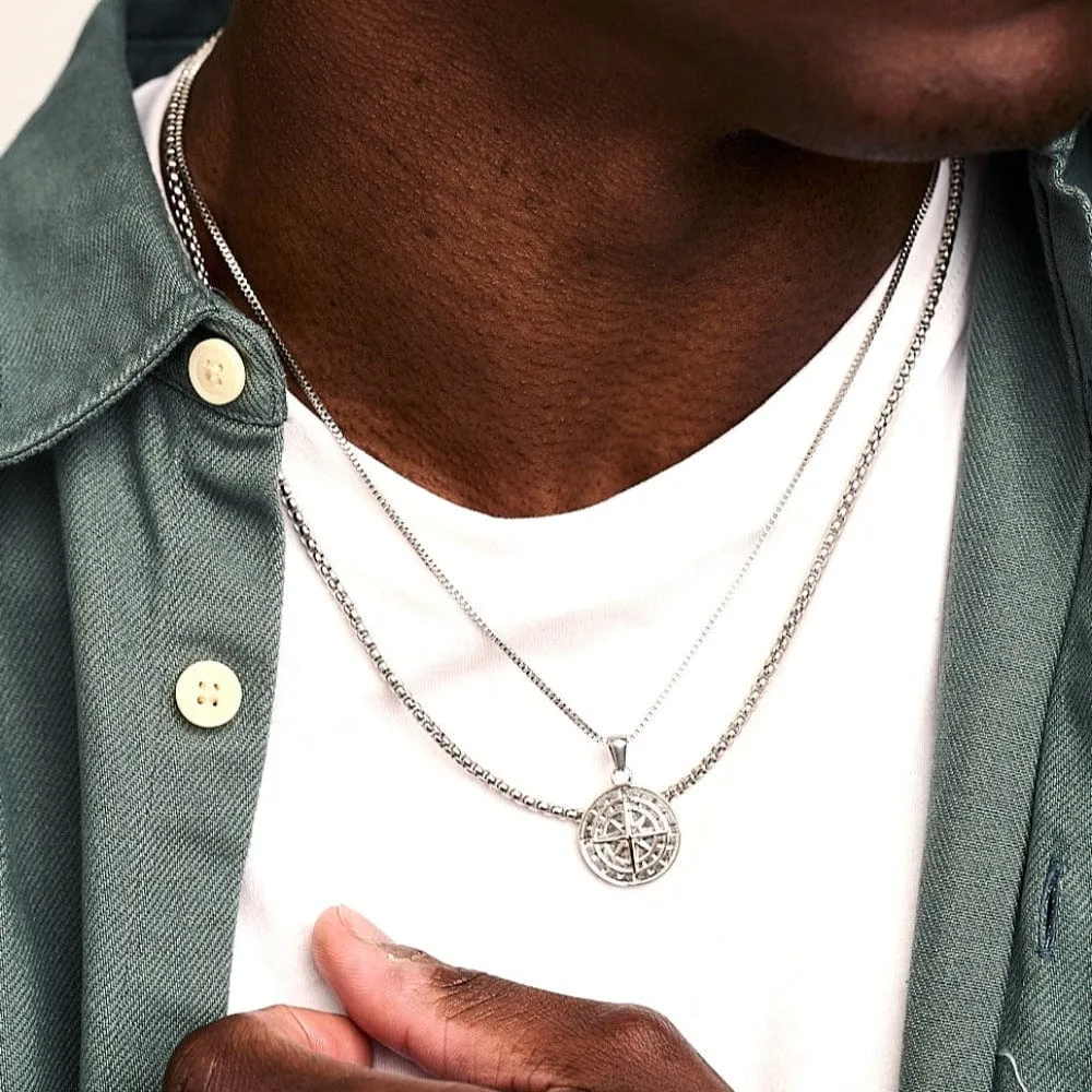 Orelia Round Box Chain halskæde sølv