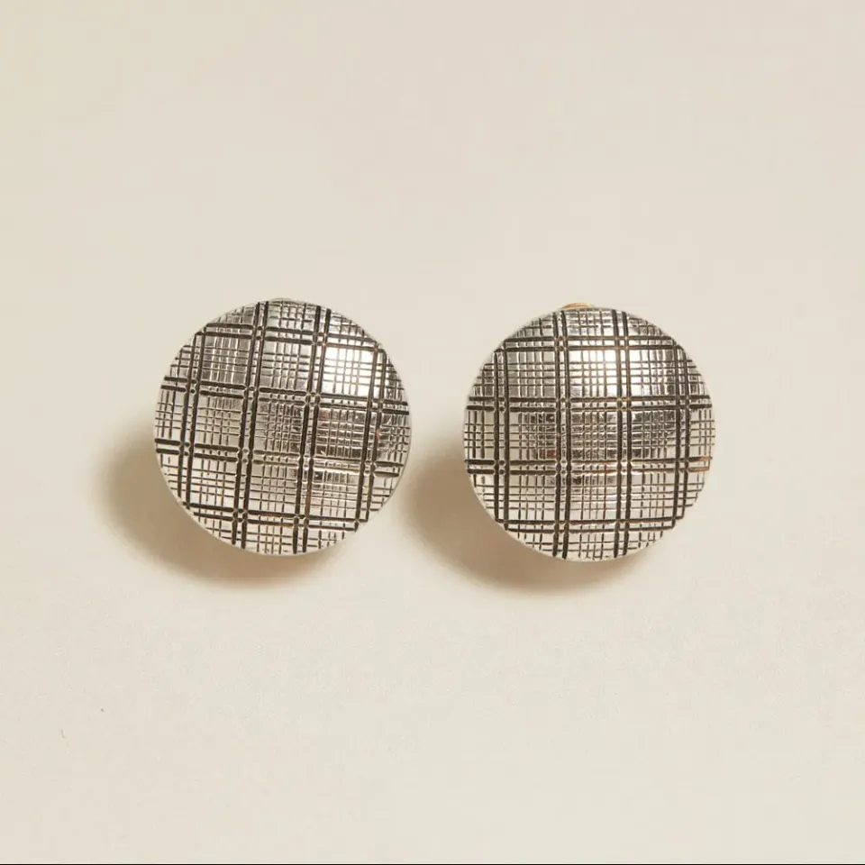 Orelia Vintage Check øreringe sølv clip-on