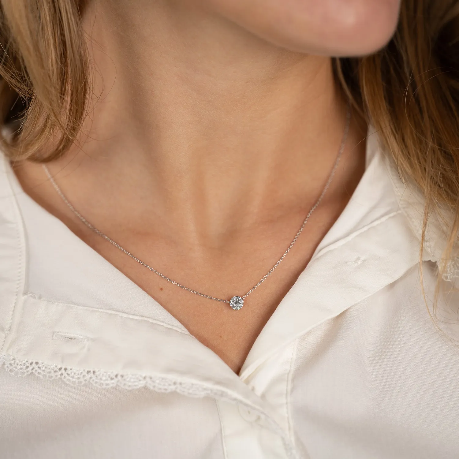 Sisi Copenhagen Diamond Collection Round Pave vedhæng hvidguld 0,2ct