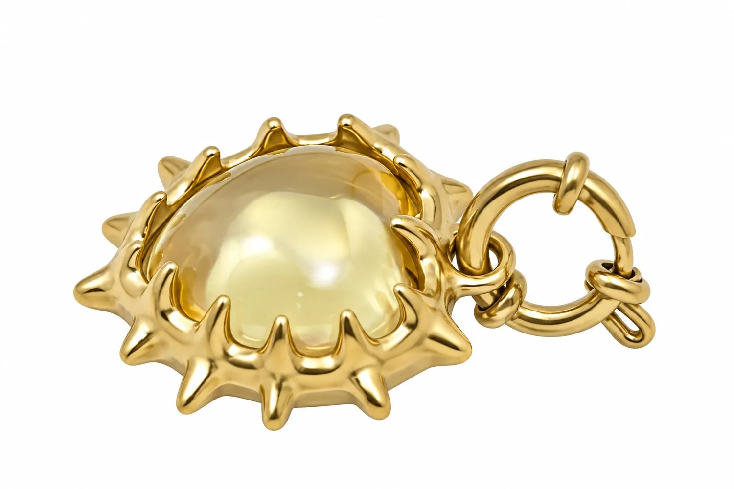 Wos Heartbeat vedhæng citrin guld hjerte
