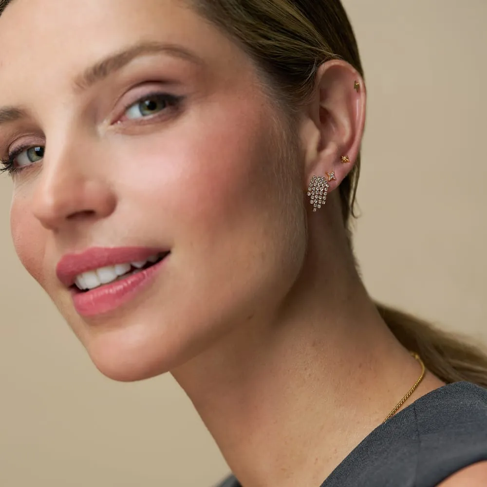 Orelia Starburst & Waterfall Ear Stacking Set øreringe guld 6 stk
