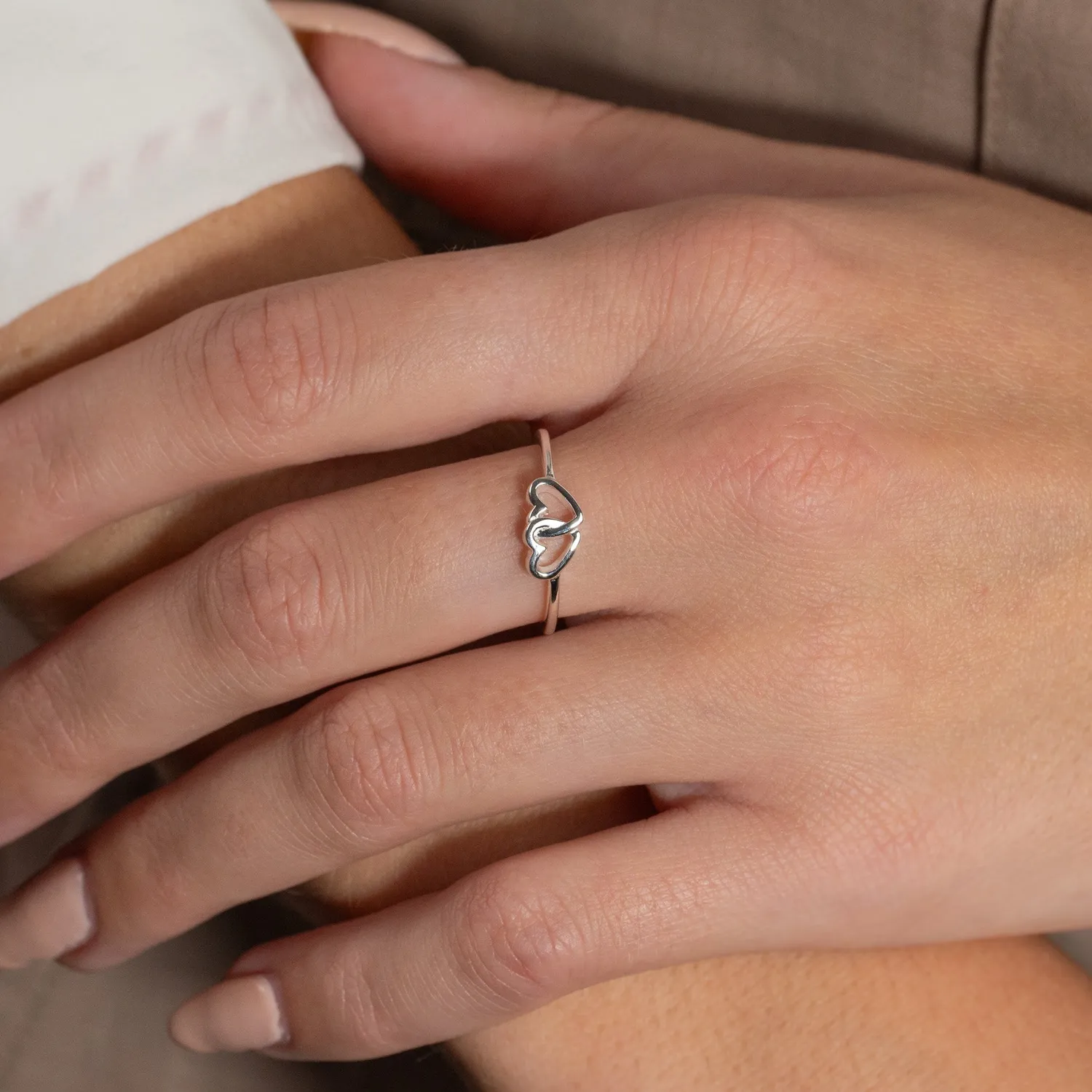 Sisi Copenhagen Adora ring sølv dobbelt hjerte
