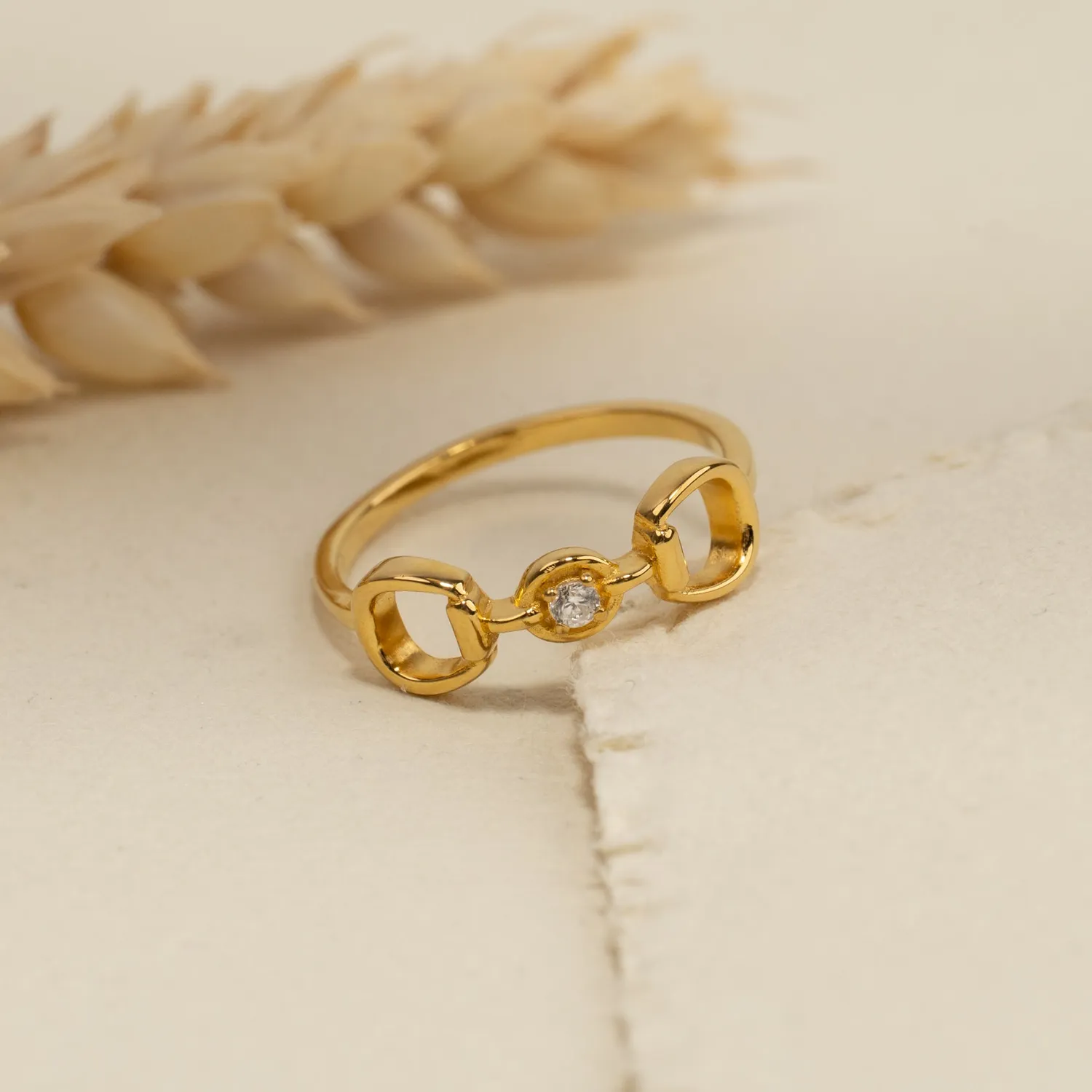 Sisi Copenhagen Sigge Crystal Golden ring forgyldt med zirkonia