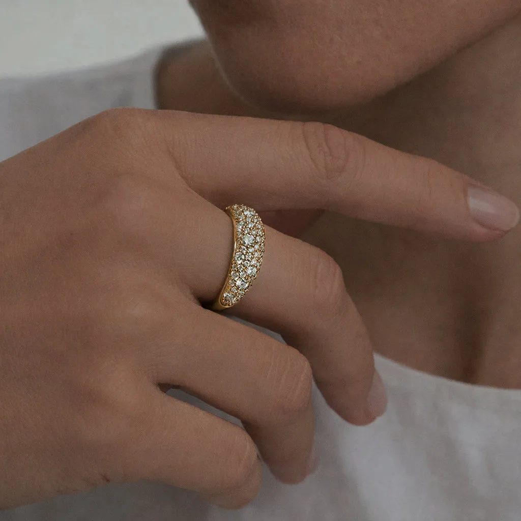 Bykjaergaard Arc ring forgyldt sølv zirkonia
