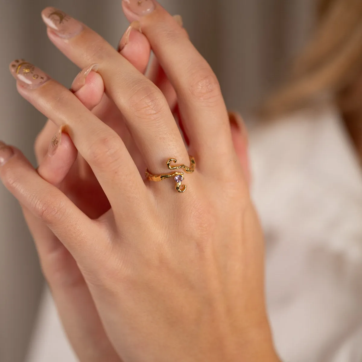 Sisi Copenhagen Aurelia Amethyst ring forgyldt lilla