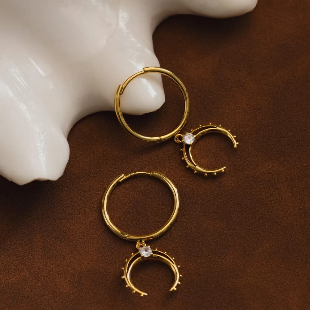 Orelia Desert Moon hoop øreringe hestesko guld