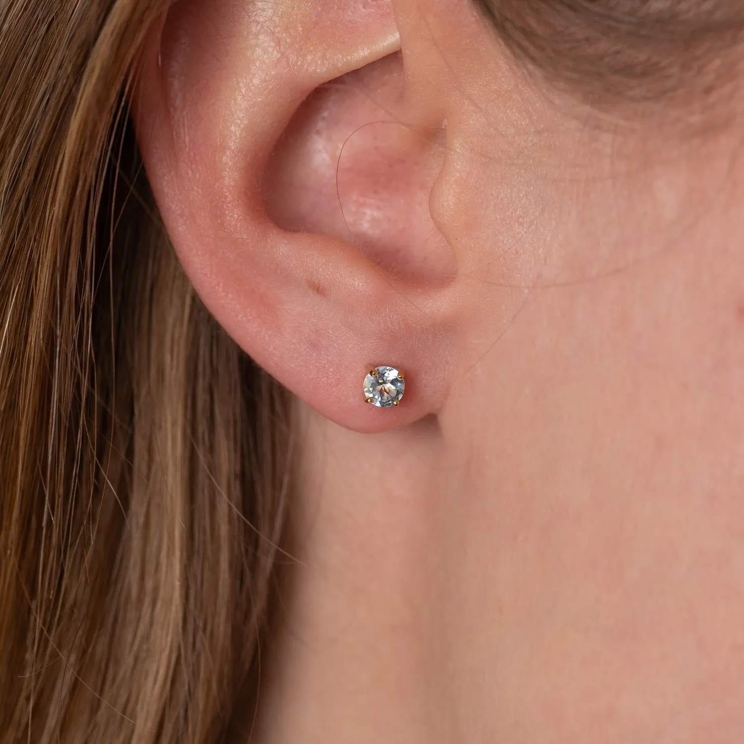Sisi Copenhagen Gemma Blue Topaz ørestikker forgyldt
