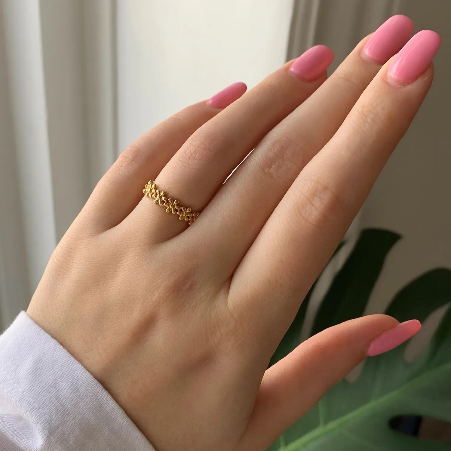 Sisi Copenhagen Ydun blomster ring forgyldt 5 mm