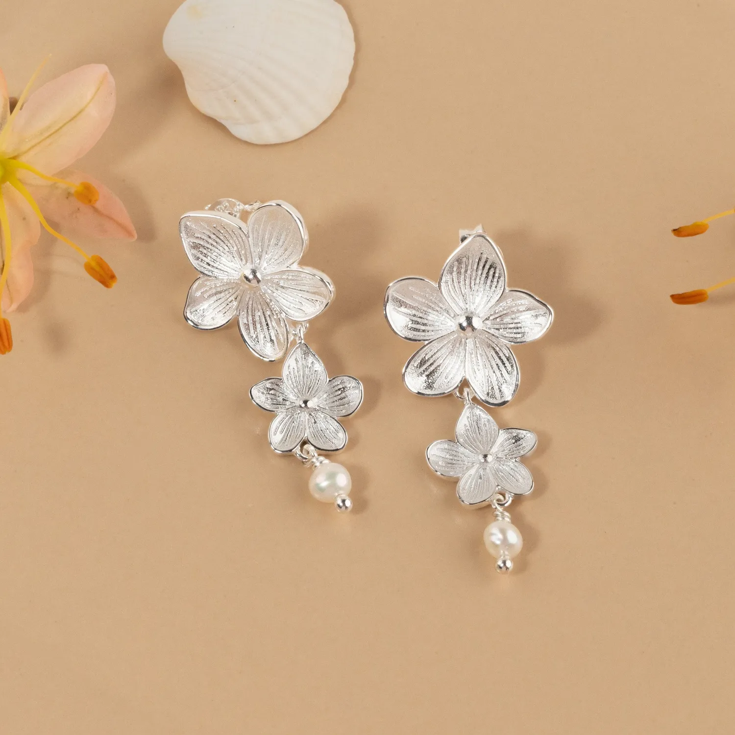 Sisi Copenhagen Anemone Pearl sølv øreringe par ferskvandsperler