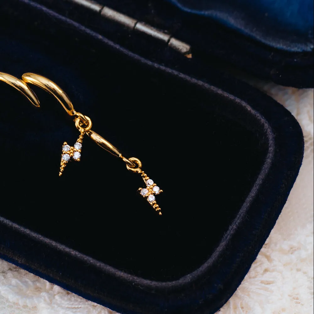 Orelia Pavé Lightning Mini Micro Hoop øreringe guld